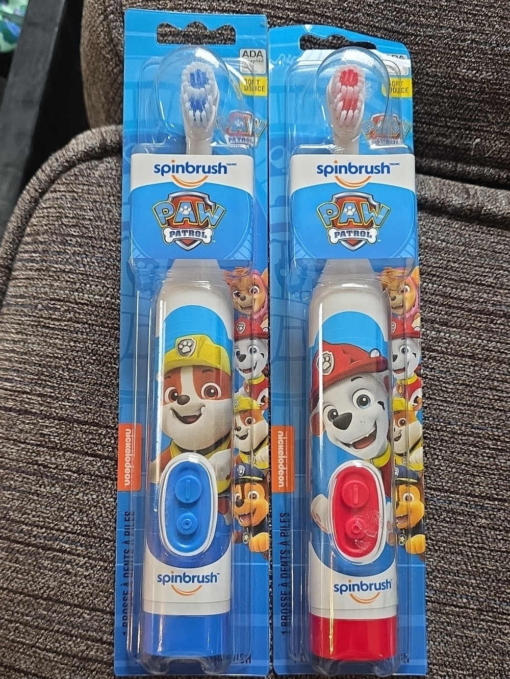 Spinbrush Paw Patrol Kids Electric Toothbrush - Blue & Red Marshall & Rubble